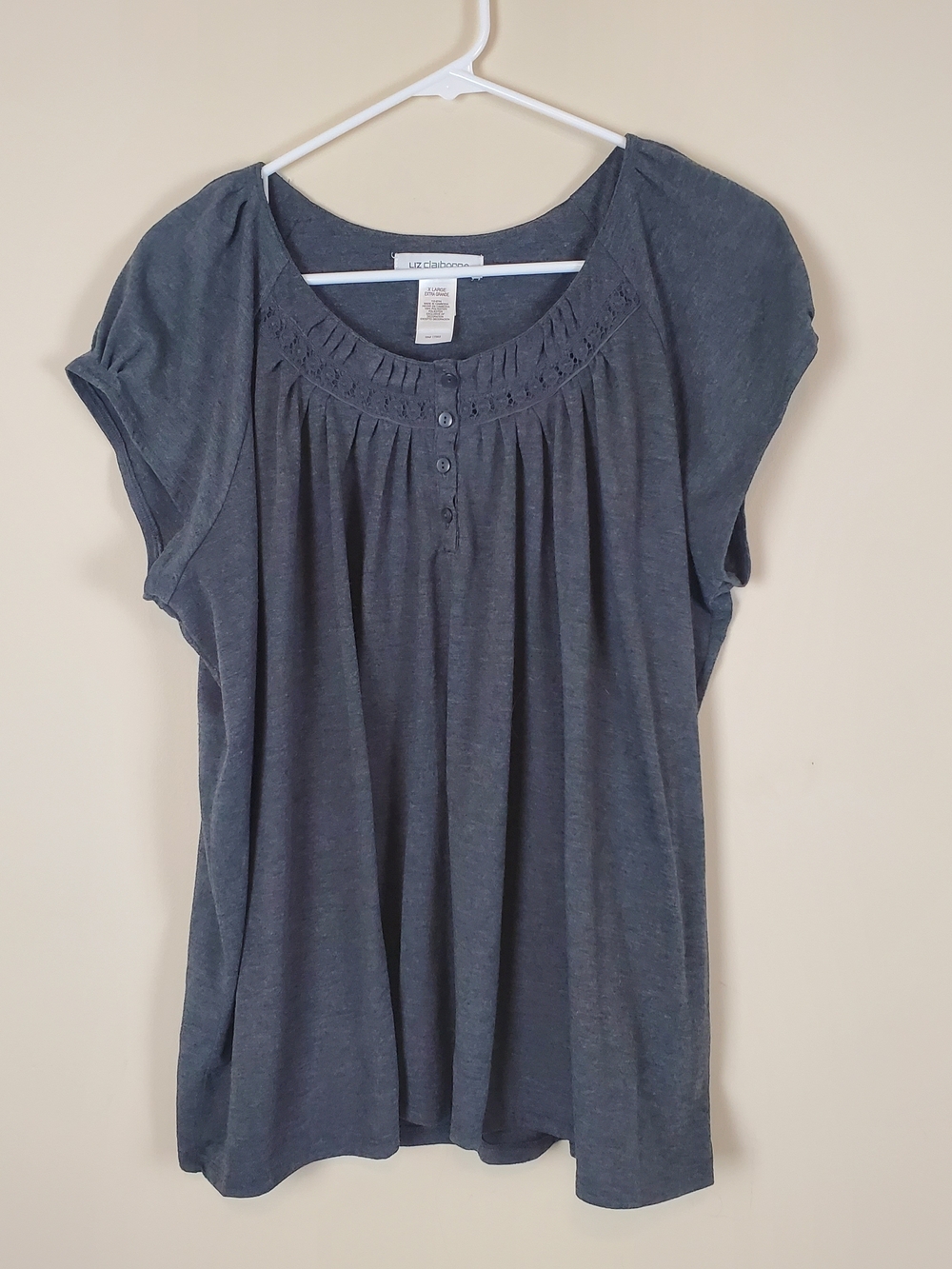 Liz Claiborne Dark Gray BlouseSize Xl